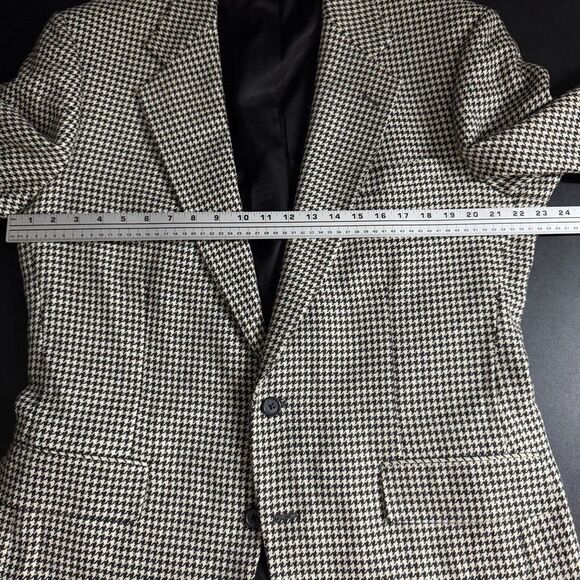 Britches Sport Coat Blazer 46R‎ Mens Houndstooth Gray Wool - Picture 6 of 10